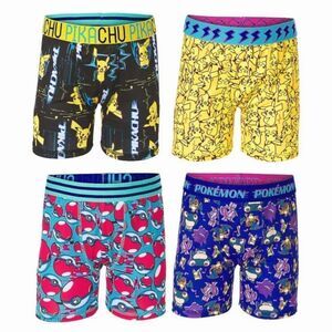 4 Pack Pokémon Boys Box Briefs Size 6